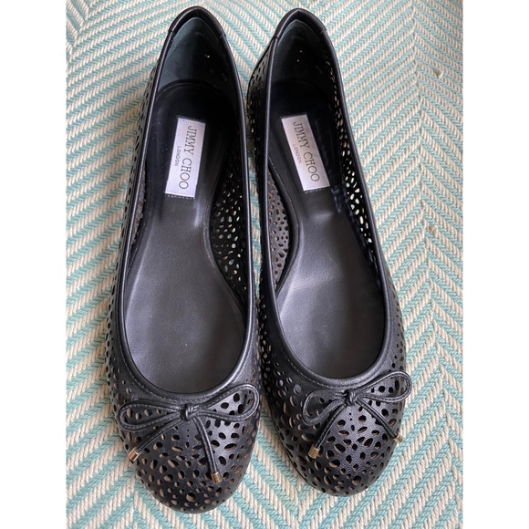 JIMMY CHOO Walsh Perforated Leather Ballet Flats - Picture 5 of 15